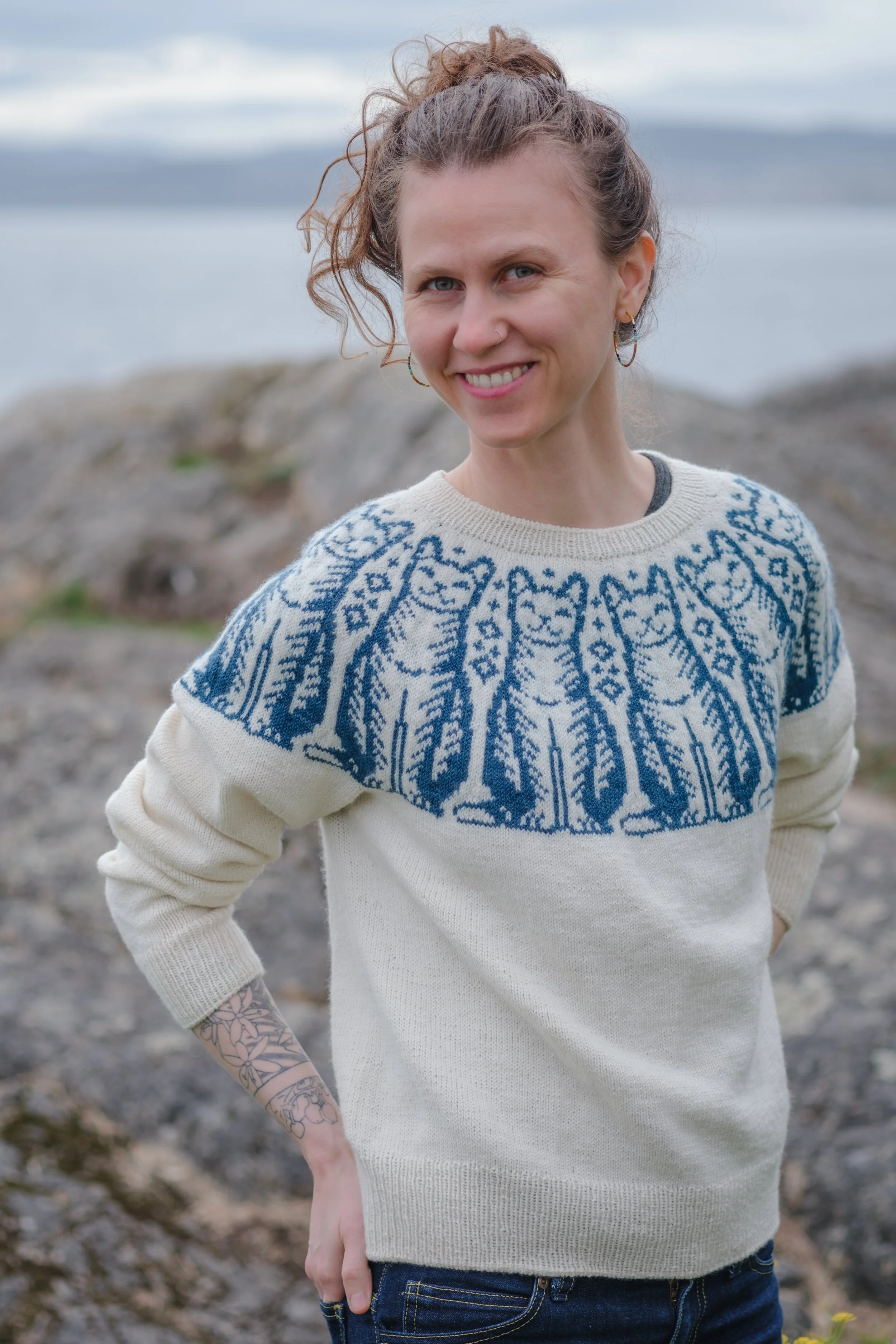 【2plan】Racing graphic summer see-through knitwear CatKnit Pullover PDF Sweater Knitting Pattern — Andrea Rangel